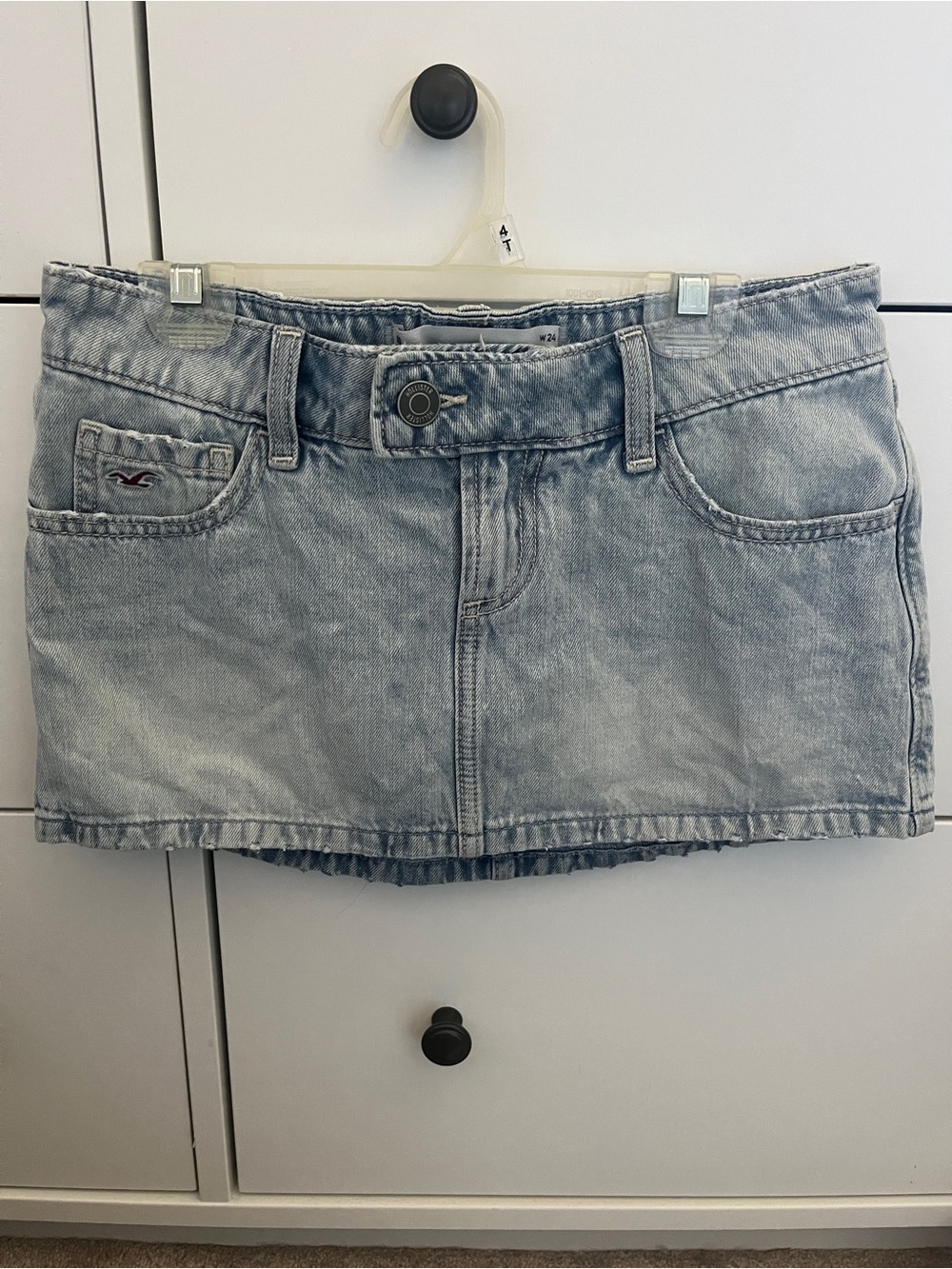 Hollister Light Wash Denim Micro Mini Skort